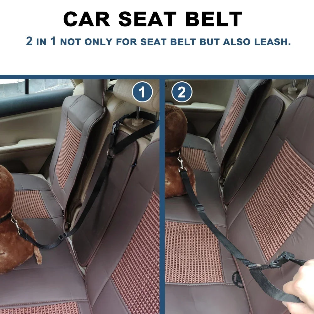 AnimalsShop™ 2-in-1 Adjustable Pet Car Seat Belt and Leash