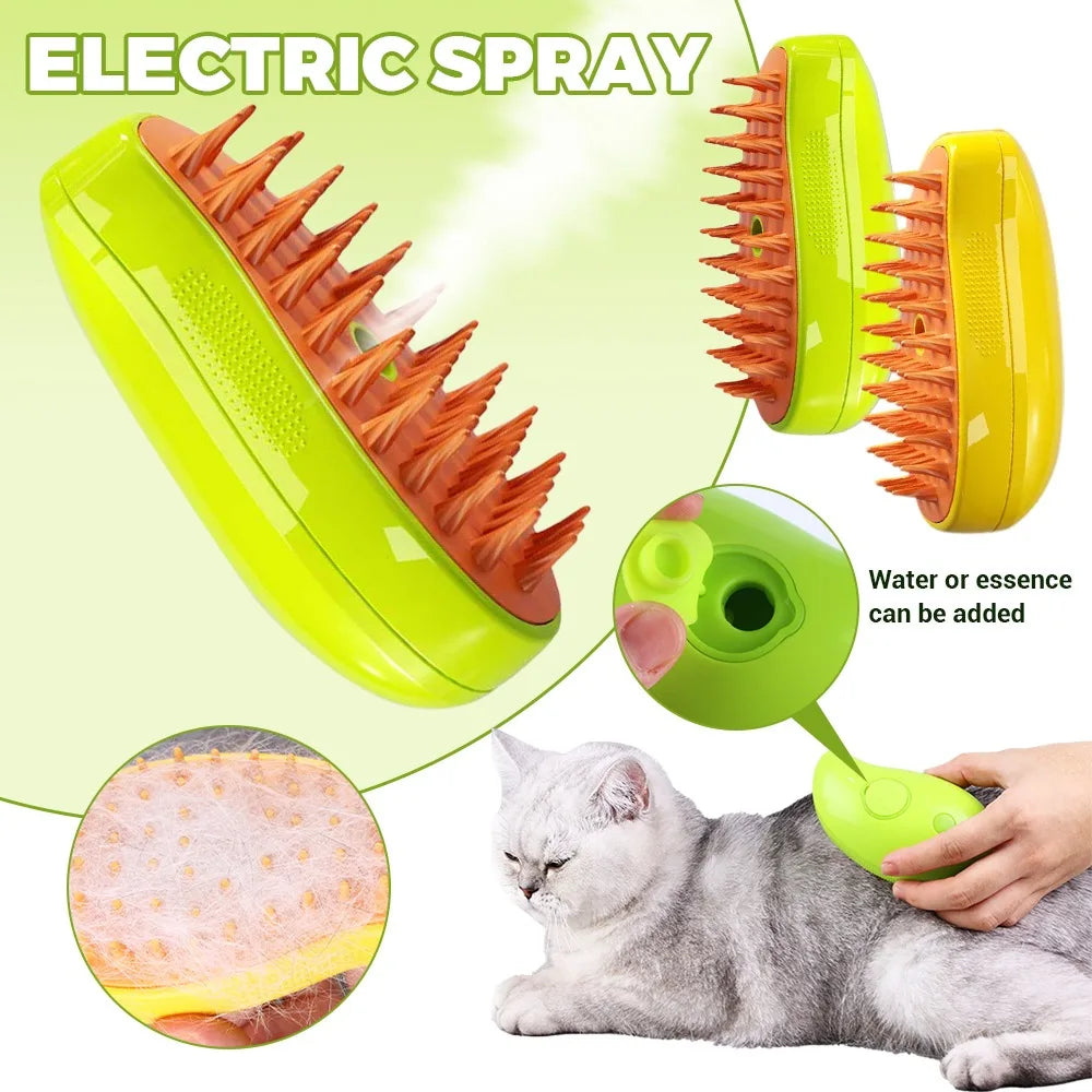 AnimalsShop™ 3-in-1 Electric Pet Grooming Brush with Steam & Massage