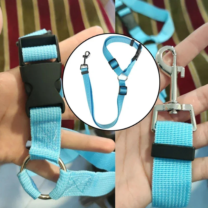 AnimalsShop™ 2-in-1 Adjustable Pet Car Seat Belt and Leash